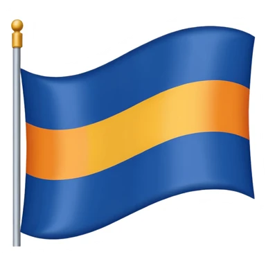 A flag whit darkblue, blue, white, yellow and orange sticker