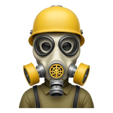 Skeleton wearing a gas mask sticker