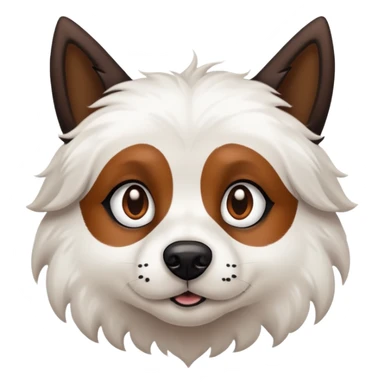 pointy ears White dog with brown large spots and black around the eye sticker