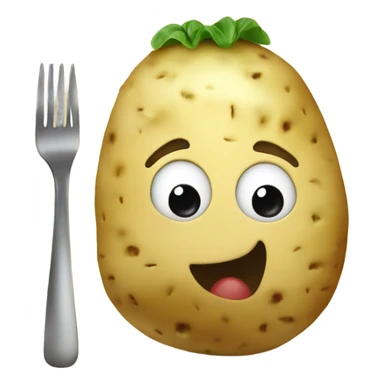 Potato from Italy eating pasta sticker