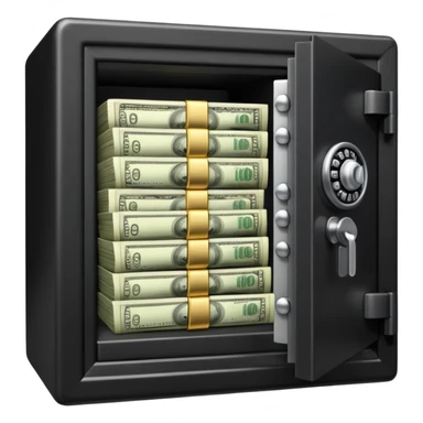 caja fuerte abierta con dinero sticker