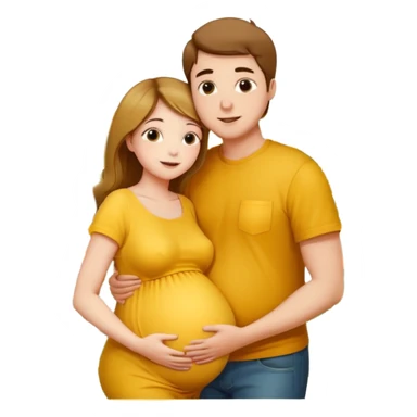 Femme enceinte homme fais bisous sur le ventre sticker