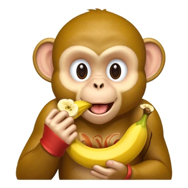 monkey eating banana sticker