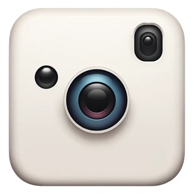 Create a [Instagram] in a minimalist, playful hand-drawn doodle style, using thick, uneven black outlines and keeping the object white with two small black dot eyes. Center the anthropomorphic object within a solid-colored circular background, maintaining the simple, cartoonish feel. sticker