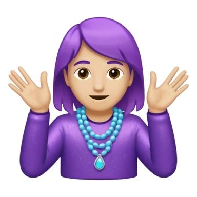 Glitter Purple and Cian hangloose sticker