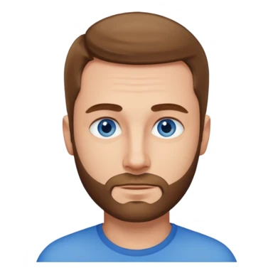 homme yeux bleus presque chauve mais encore avec des cheveux clairsemées et une barbe courte sticker