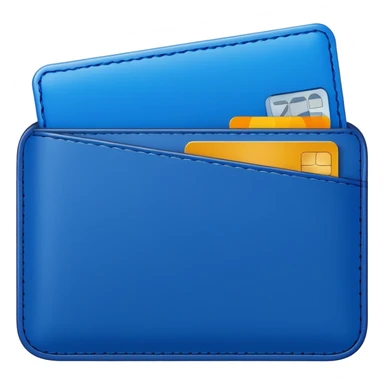 blue wallet with credit card sticking out sticker