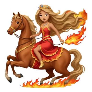 Fire horse galloping with princess riding sticker