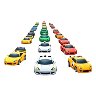 grandstands filled with cheering crowds, checkered flags waving, and traffic lights signaling the start, with a thrilling atmosphere of anticipation and speed. Sporty cars and motorcycles lined up at the starting line, ready to race, with a vibrant racetrack in the background. sticker