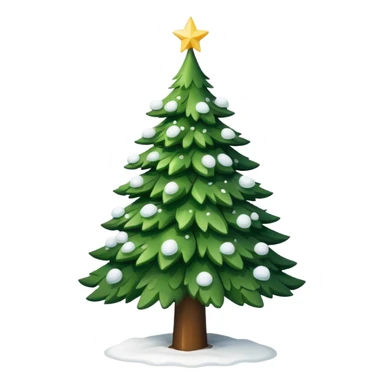 Christmas tree with white lights in nature and snow on top sticker