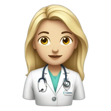 a female doctor in a white coat sticker