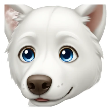 White husky with brown nose and blue eyes sticker