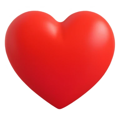 puffy heart, soft and rounded, vibrant red, cute and friendly sticker