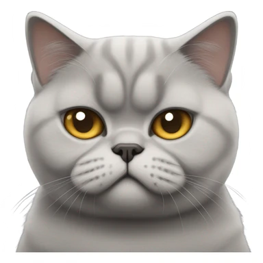 fluffy unimpressed looking british shorthair cat sticker