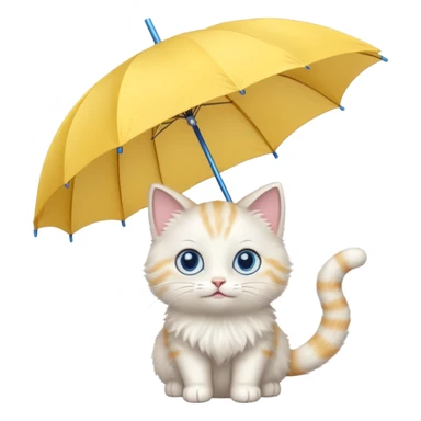 Cat with yellow umbrella sticker