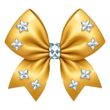 A diamonted cheer bow in gold just diamonte in middle tiny ones sticker
