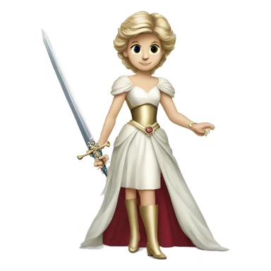 Princess Diana holding a sword sticker