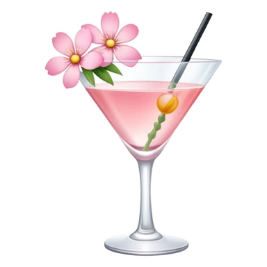 Cocktail with light pink flowers sticker