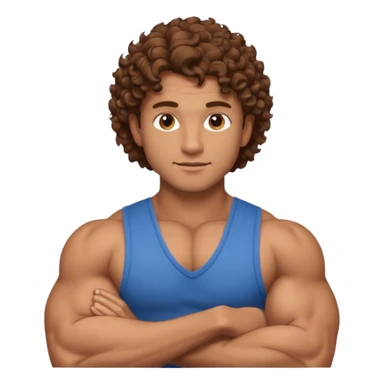 Hot male engineer with curly brown hair and muscles sticker
