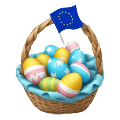 easter basket with eu flag eggs sticker