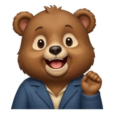 happy bear cute singing sticker