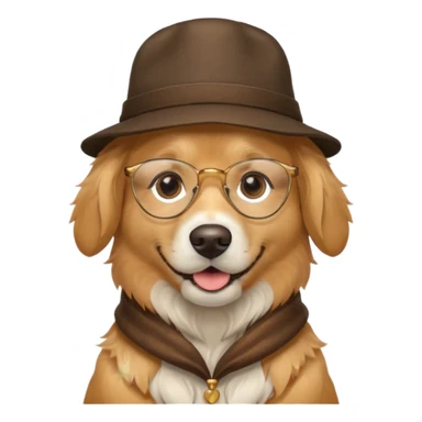 dog with glasses and hat sticker