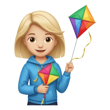 little girl kid holding kite in front of her chest sticker