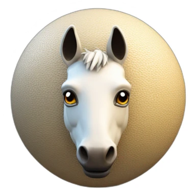 3d sphere with a cartoon Mule skin texture with Eye of Horus sticker
