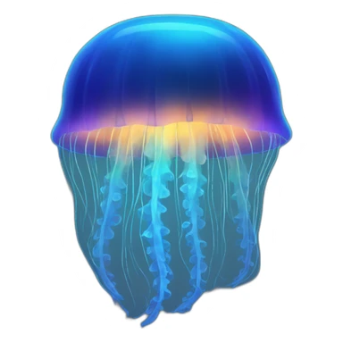 Neon blue jellyfish sticker