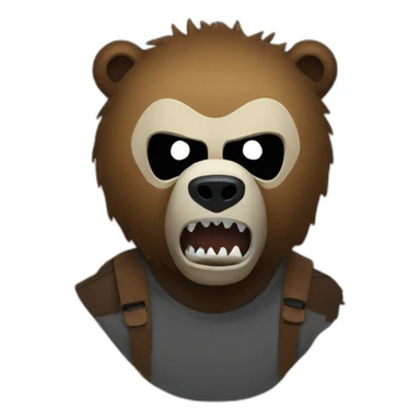 Grizzly head with jason vorhees mask sticker
