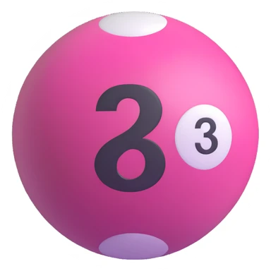 pink billiard ball with the number 23 sticker