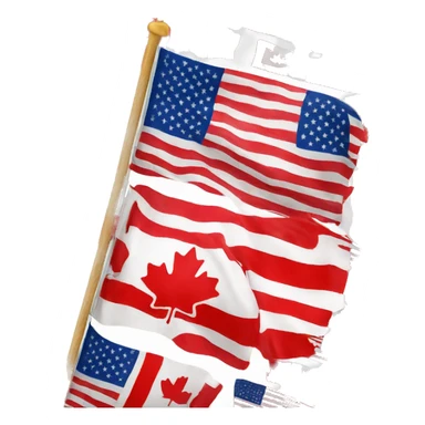 Mix flag Canada and USA sticker