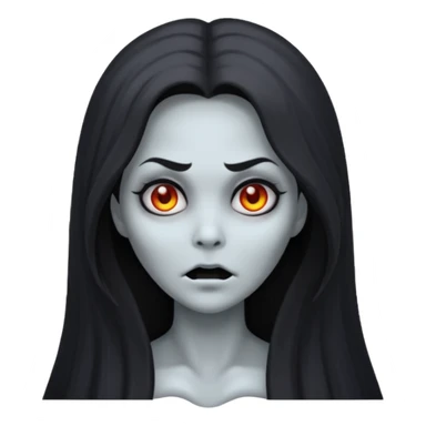 creepy ghost woman with gray skin and scary face sticker