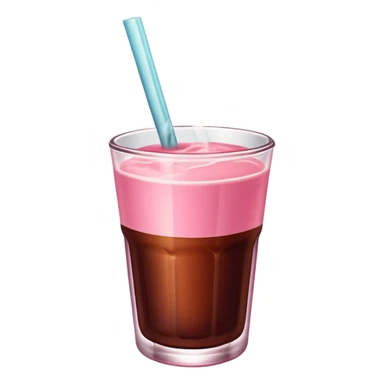 Cold brew coffee with rose pink mini small size glas sticker