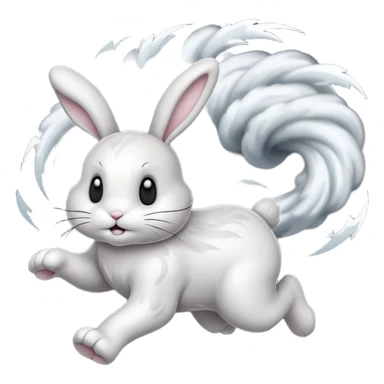 Bunny running from tornado sticker