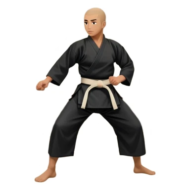 An icon depicting a martial artist in a black gi performing an Aikido technique in a dojo. The background showcases wooden floors, traditional dojo decor, and soft lighting that creates a peaceful yet focused atmosphere. The Aikido practitioner demonstrates fluid movement and precision.  sticker
