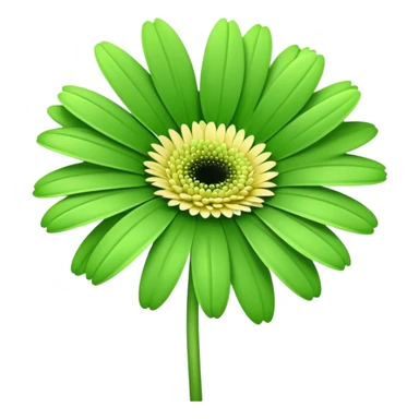 single Soft Green Gerbera Daisy, straight stem sticker