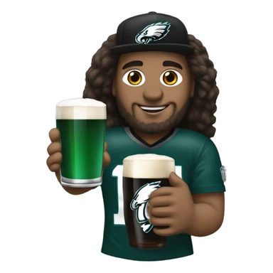 Philadelphia eagles fan drinking a Guinness sticker