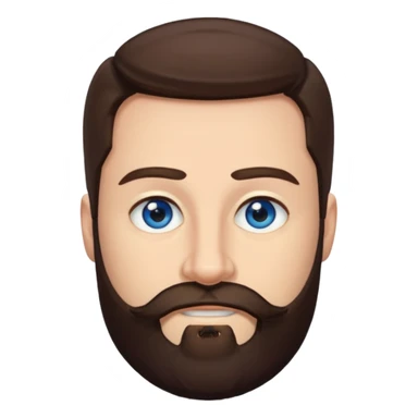 Ehren McGhehey (b.1976) with dark brown hair and beard sticker