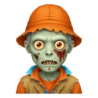 zombie man in orange hats sticker