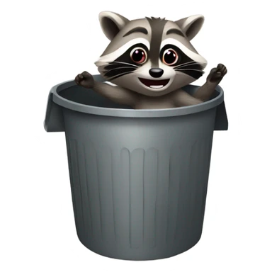 Raccoon dancing on trash can sticker