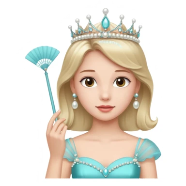 Princess – pearl tiara + aqua dress. sticker