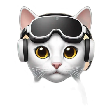 Cat with oculus quest 2 white headset sticker