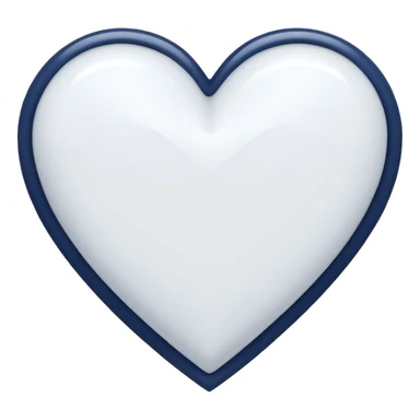 White and navy heart sticker