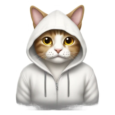 Cat wearing a hoodie that says milk me sticker
