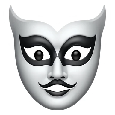 Create this emoji : 🎭 but in White and black and gray sticker