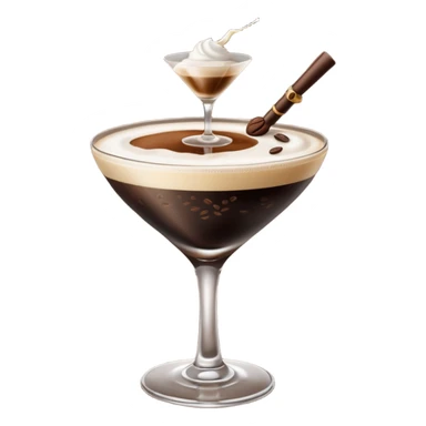 espresso martini with foam sticker