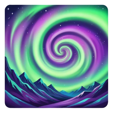 northern lights in the night sky sticker