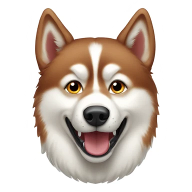 Red Siberian husky playing sticker