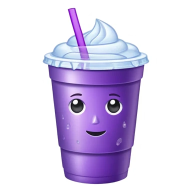 Make a styrofoam cup but 2 in one cup with a purple drink and ice in it sticker